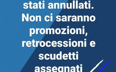 Annullamento campionati 2019/2020