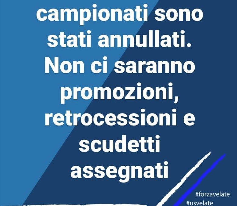 Annullamento campionati 2019/2020