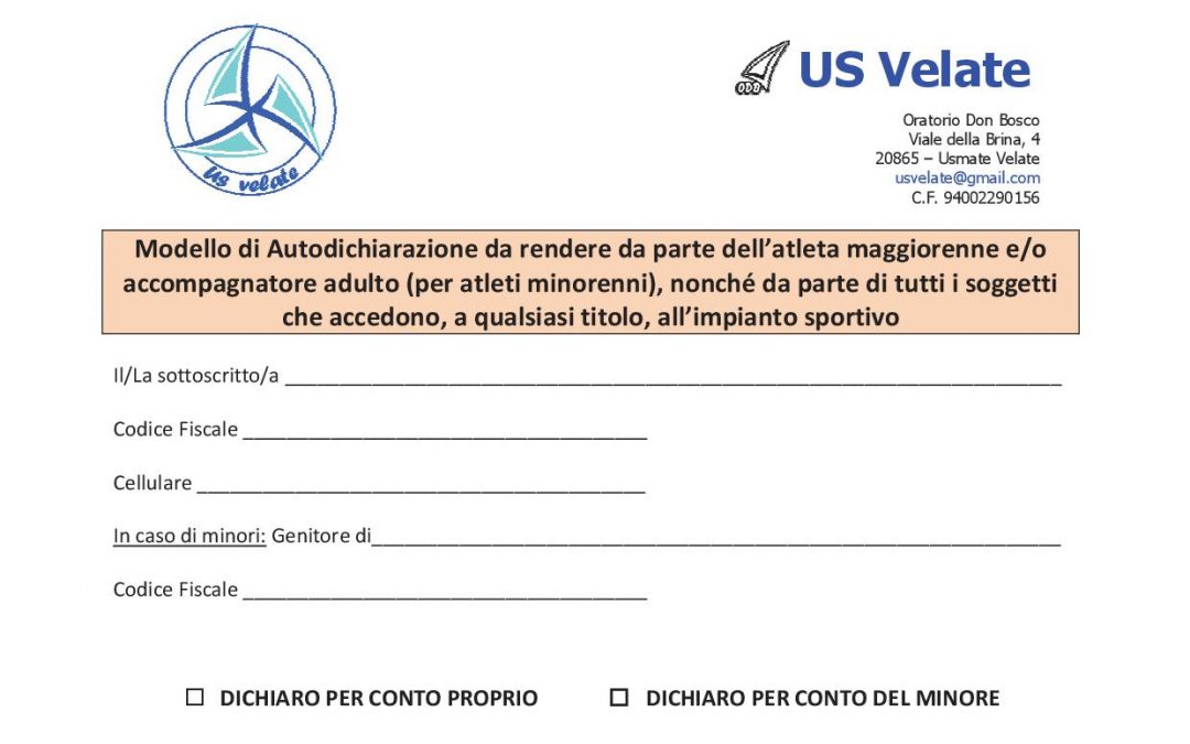 Modulo di autocertificazione